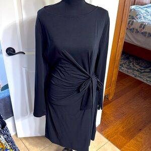 Lands End black faux wrap dress. Brand new. Size Large. $25